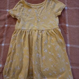 Cat & Jack Mustard Floral Kids Dress